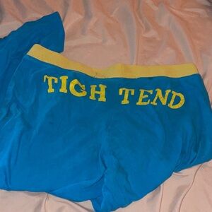 Tigh Tend Blue Pants with Yellow Trim